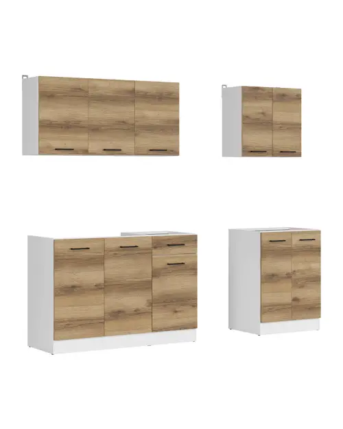 Zestaw kuchenny Junona Line A 180 cm dąb delano jasny bez blatu