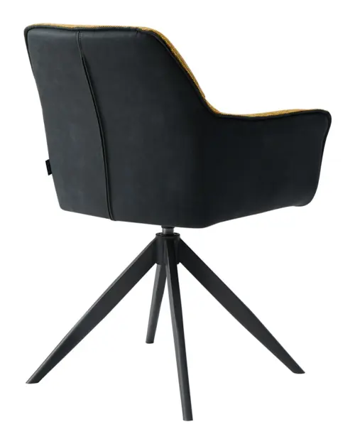 Silla tapizada Akita giratoria amarillo-negro