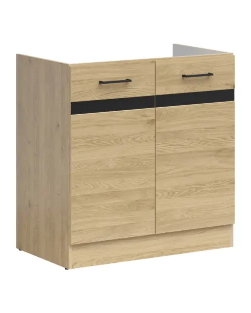 Mueble de cocina para fregadero Junona Line 80 cm con 2 puertas roble bernstein
