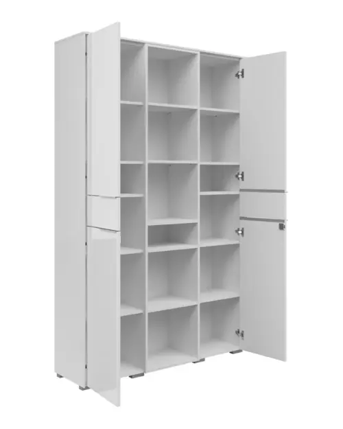 Estantería Nevada A 122 cm con 2 puertas y estantes blanca