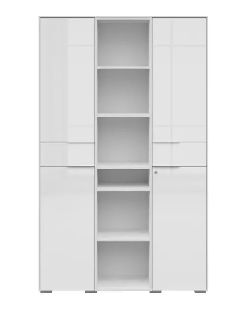 Estantería Nevada A 122 cm con 2 puertas y estantes blanca