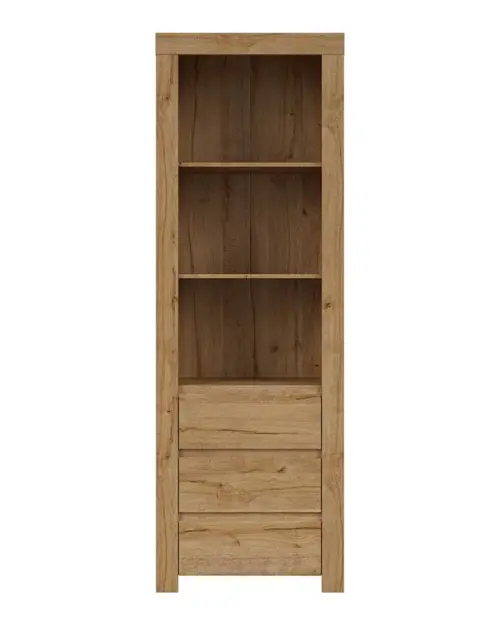 Estantería Holten 68 cm con 3 cajones y 3 estantes roble waterford