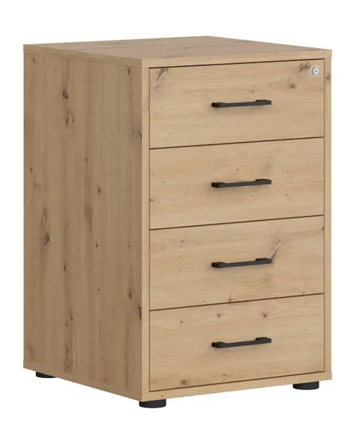 Cajonera Space Office 50 cm con 4 cajones roble artisan
