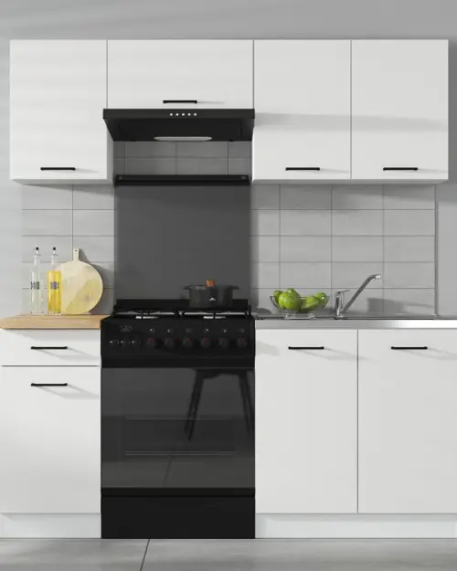 Zestaw kuchenny Junona Line 180 cm kredowy połysk z blatem