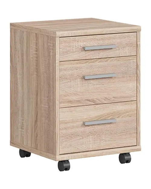 Cajonera Brw Office 40 cm con 3 cajones roble sonoma