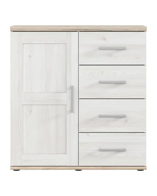 Cómoda Romance 93 cm con puertas y 4 cajones alerce sibiu claro
