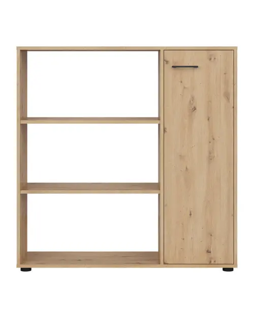 Estantería Space Office 120 cm con puertas y 3 estantes roble artisan