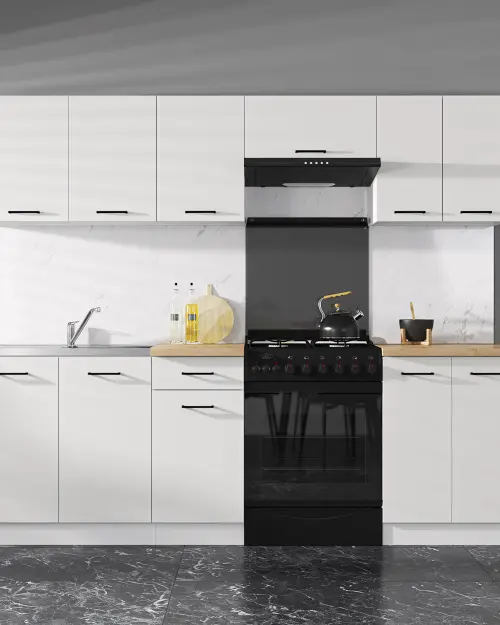 Zestaw kuchenny Junona Line 240 cm połysk tiza bez blatu