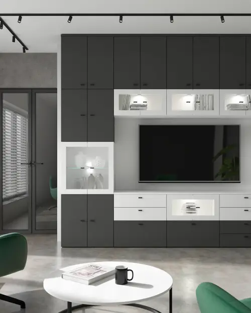 Vitrina System 64 de 2 puertas blanca