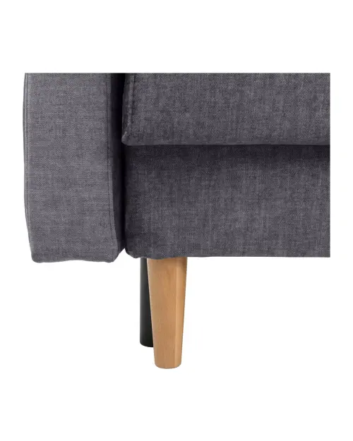 Torent three-seater velvet sofa bed gray