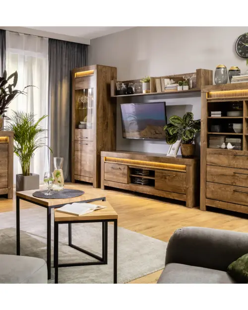 Cómoda Torin 180 cm con 2 puertas y 3 cajones roble ribbeck marrón