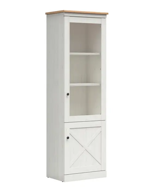 Vitrina Frija 63 cm con 2 puertas pino andersen blanco