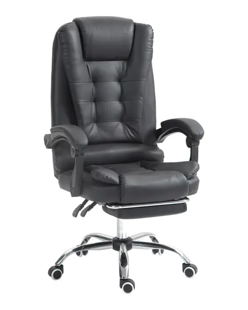 Sillón giratorio Oskar con reposapiés extensible negro