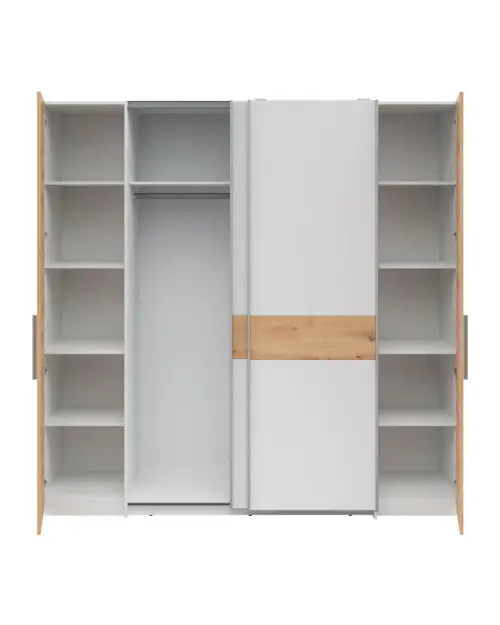 Шкаф-купе Fabio 215 см белый/дуб артизан