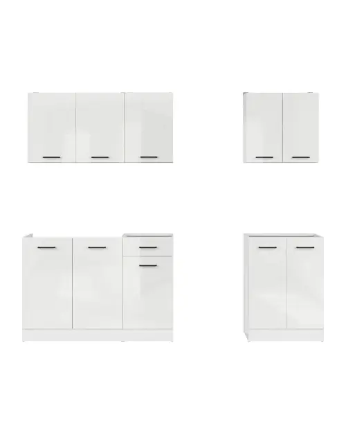 Zestaw kuchenny Junona Line A 180 cm kreda połysk bez blatu