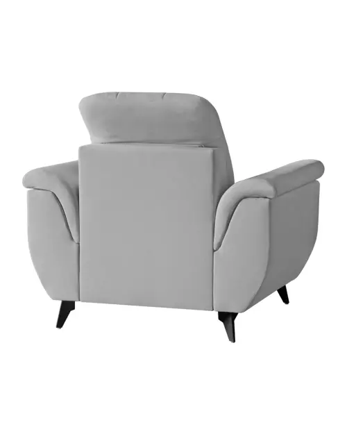 Sillón Doria de terciopelo gris claro