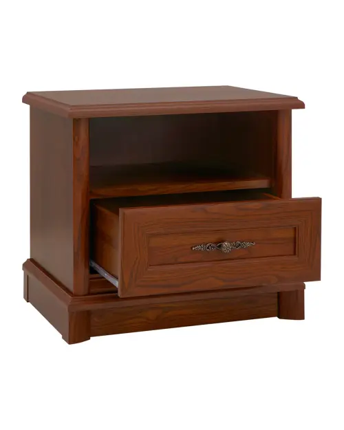 Mesita de noche Kent 56 cm con cajón castaño