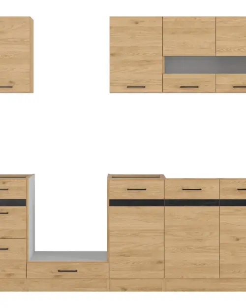 Conjunto de cocina Junona Line 220 cm roble bernstein