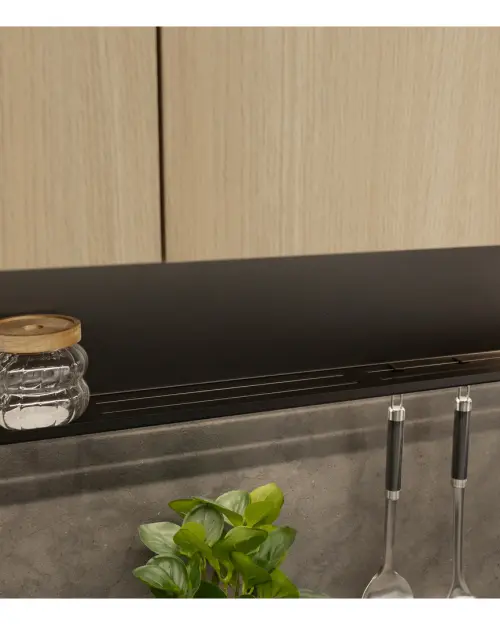 Conjunto de cocina Milino Medium A 285 cm gris/roble con encimera