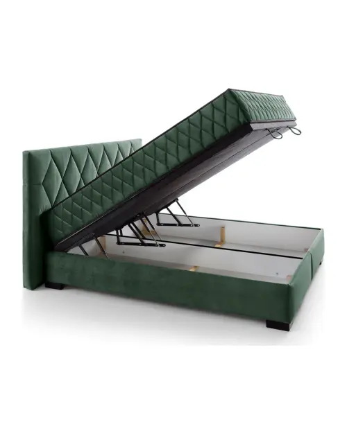 Cama continental Reve 160x200 con contenedor verde