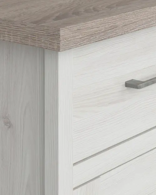 Cómoda Luca Juzi 148 cm con 2 puertas 3 cajones y estante alerce sibiu claro