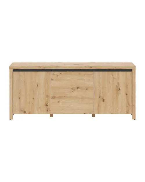 Mueble TV Larios 143 cm con 3 puertas roble artisan/negro
