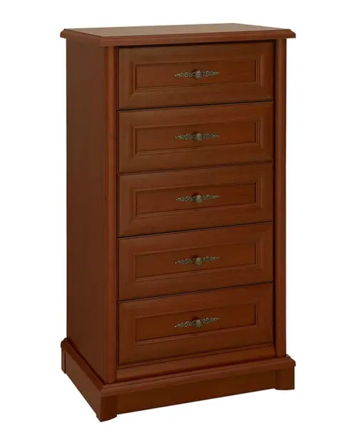 Cómoda Kent 62 cm con 5 cajones castaño