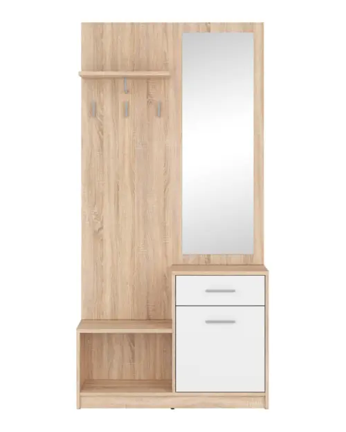 Set de recibidor Nepo Plus 90 cm roble sonoma/blanco