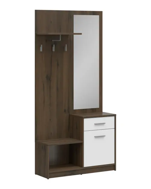 Set de recibidor Nepo Plus 90 cm roble noble/blanco