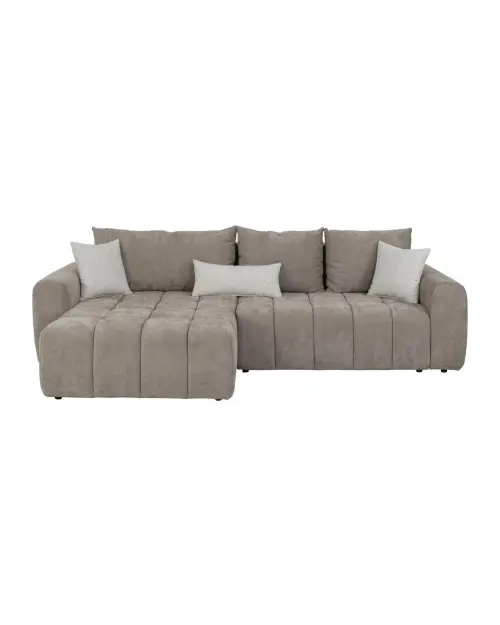 Угловой диван левосторонний Chill_Me раскладной с ящиком шенилловый коричневый