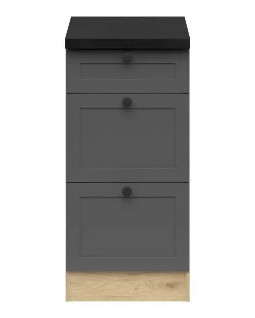 Mueble de cocina inferior Junona Line 40 cm con cajones grafito con encimera