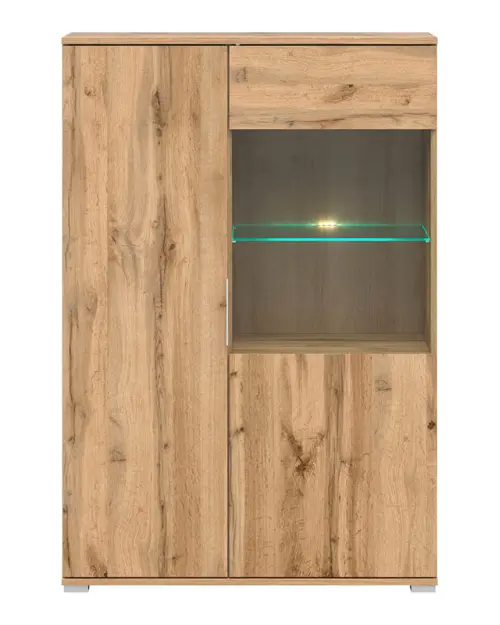 Vitrina Zele 90 cm con 2 puertas roble wotan