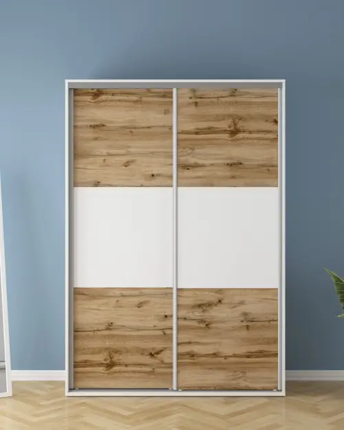 Шкаф-купе Flex 150 см белый/дуб вотан