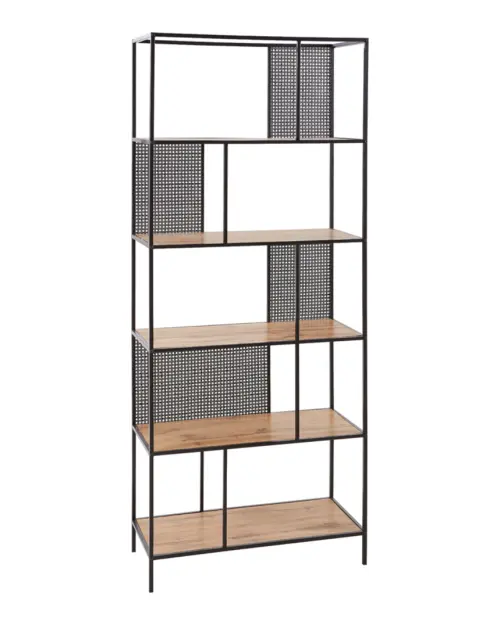 Shelving unit Leon 76 cm with 5 shelves black