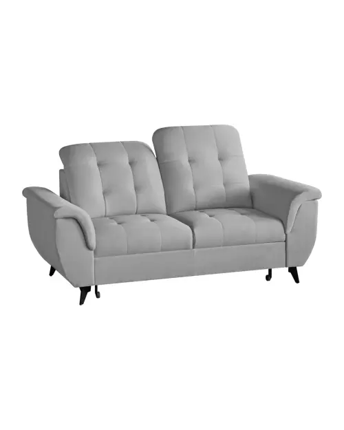 Dwuosobowa sofa Doria z pojemnikiem z szarego aksamitu