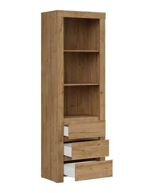 Estantería Holten 68 cm con 3 cajones y 3 estantes roble waterford