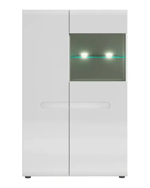 Vitrina Azteca Trio 90 cm con 2 puertas blanco brillo