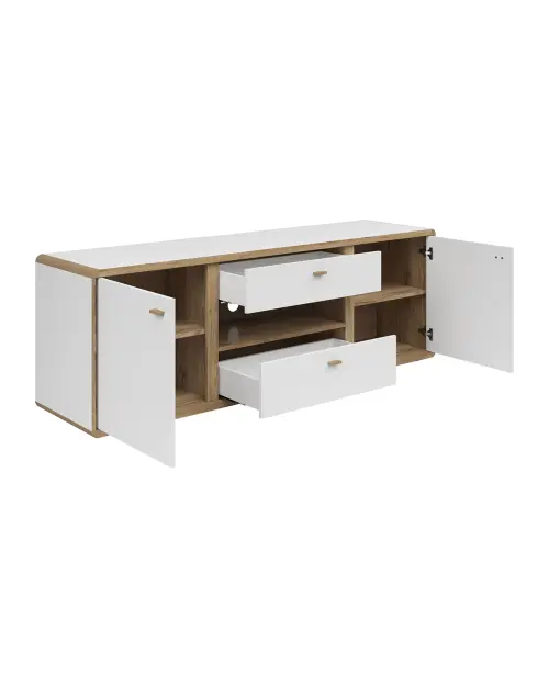 Mueble RTV Ronda 178 cm con 2 puertas y 2 cajones blanco