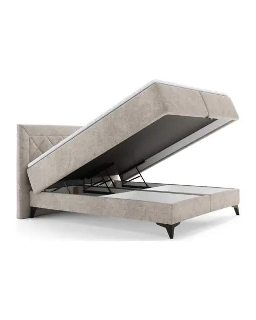 Continental bed Zalea 160x200 with storage beige