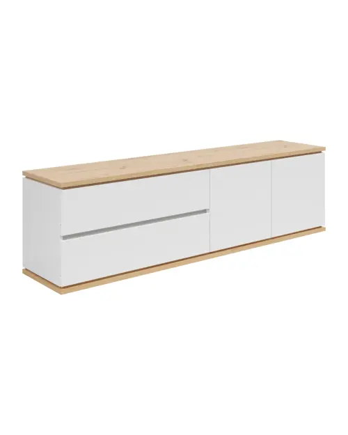 Mueble RTV Yamael 184 cm con 2 puertas y 2 cajones blanco