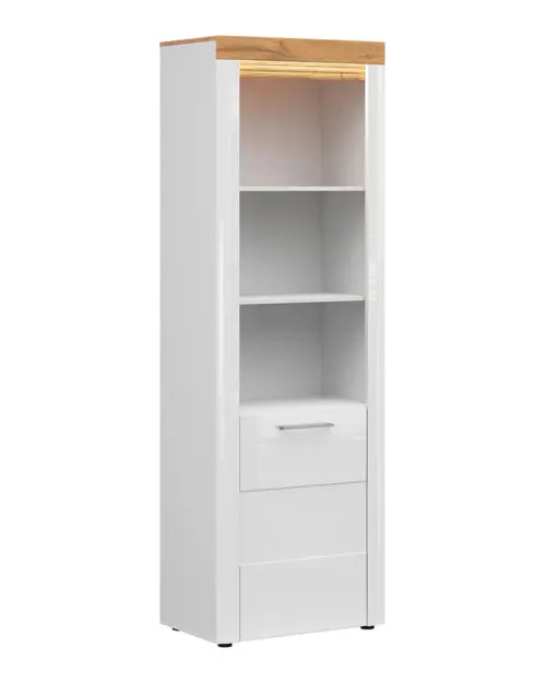 Estantería Horton 68 cm con puertas y 3 estantes blanca