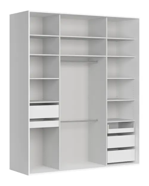 Armario Flex 200 cm vestidor abierto blanco