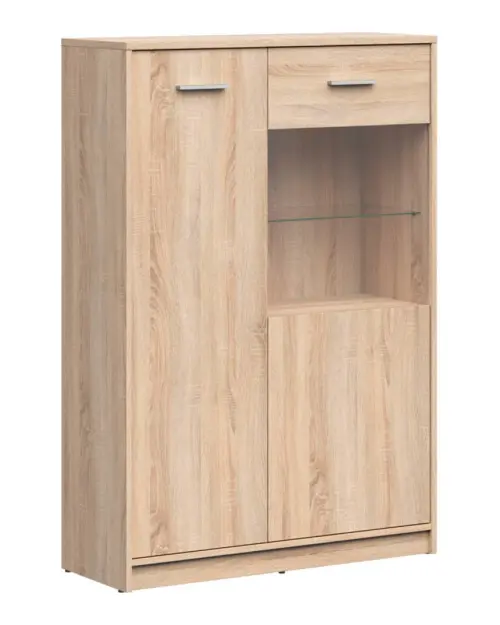 Vitrina Nepo Plus 90 cm con 2 puertas roble sonoma
