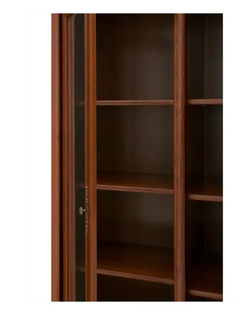 Vitrina Kent 168 cm con 5 puertas y 2 cajones castaño