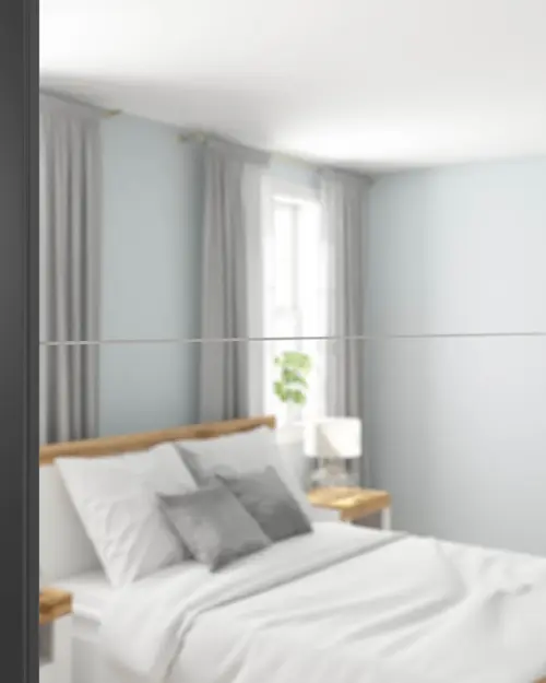 Armario de puertas correderas Tetrix 220 cm con espejo blanco brillo