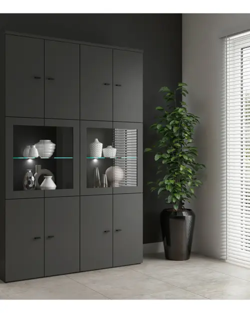 Vitrina System 64 de 2 puertas grafito