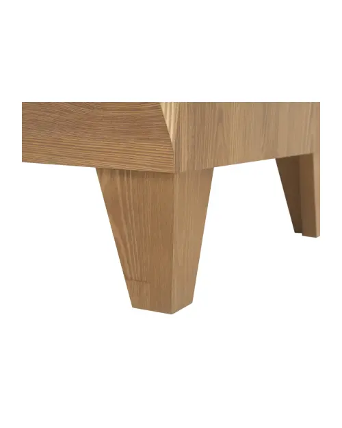 Mueble RTV Bergen 156 cm con 3 cajones y estante alerce sibiu dorado