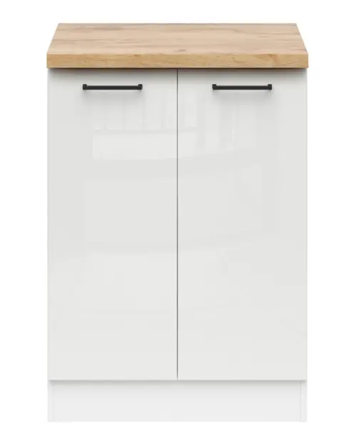 Szafka dolna Junona Line 60 cm kreda połysk z blatem