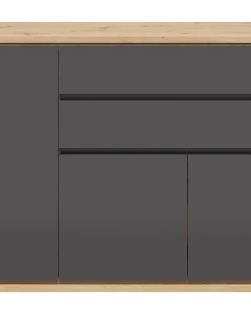 Cómoda Yamael 139 cm con 3 puertas y 2 cajones grafito