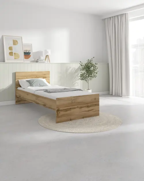 Cama Zele 90x200 roble wotan